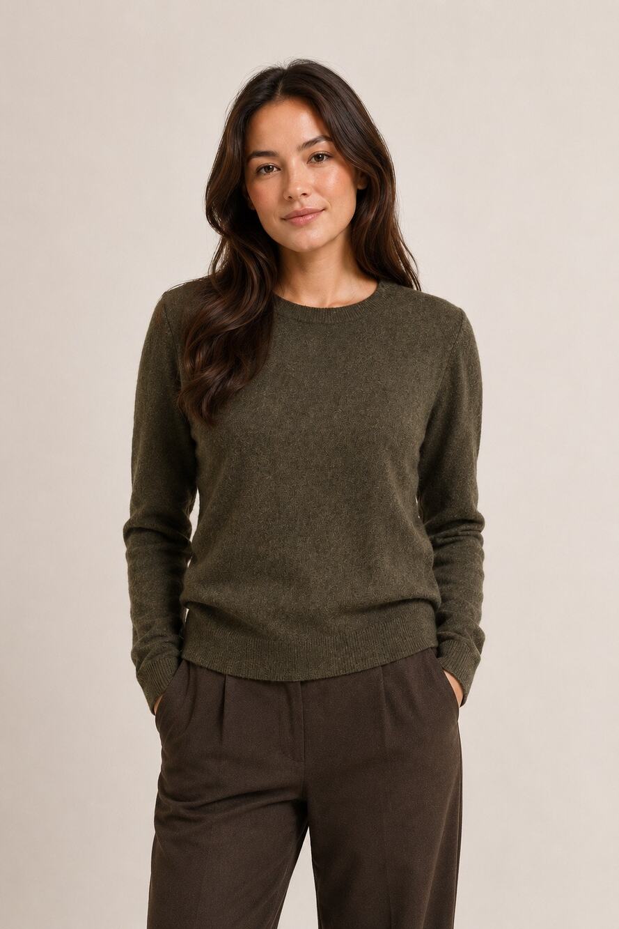 J.Crew Teddie Olive Green Sweater Women’s Medium Soft Knit Crewneck Pullover